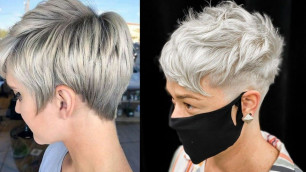 'very Elegant & sophisticated short pixie haircut for older womens over 50/Short haircut designs'