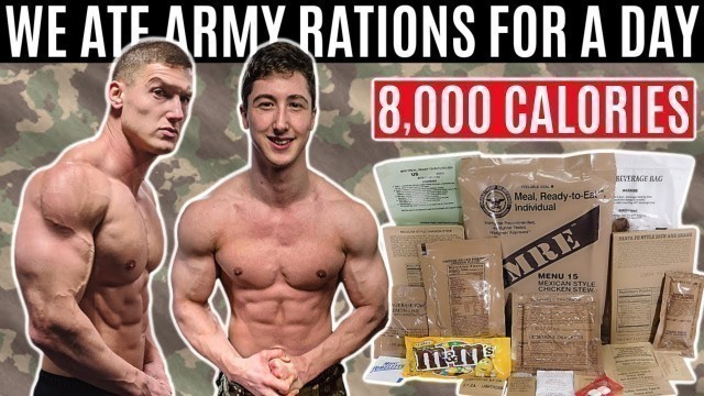 'We lived off military rations for a day (8,000 CALORIES) *24 hour MRE food challenge*'