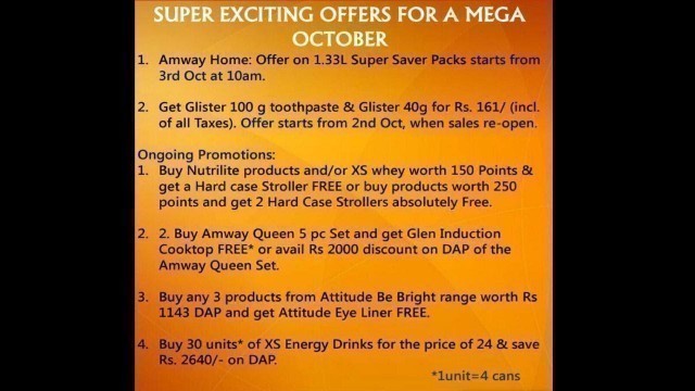 'Amway India Special Offers October 2017 || Limited Edition Products Launch'