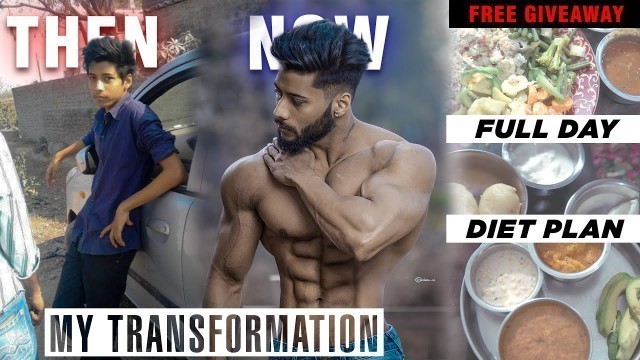 'HOW I TRANSFORMED MY BODY | FULL DAY GAINING DIET | (18-23) | Ep 1 | FREE GIVEAWAY 