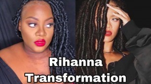 'RIHANNA MAKEUP TRANSFORMATION || WATCH ME RECREATE ft LASH BADDIE EYELASHES || ZIMBABWEAN YOUTUBER'