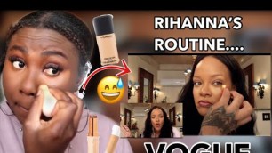 'I FOLLOWED RIHANNA\'S MAKEUP ROUTINE ON VOGUE using my makeup 