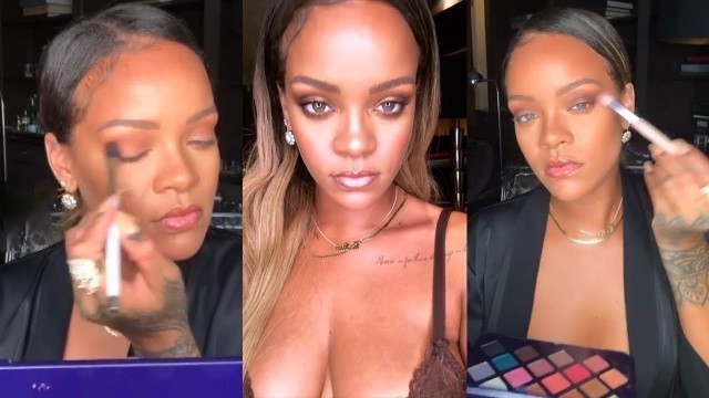 'Rihanna Makeup Tutorial LIVE On Instagram'