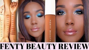 'FENTY BEAUTY REVIEW!!! Rihanna Fenty Foundation + Glam Makeup (Black Women Makeup)  - Rose Kimberly'