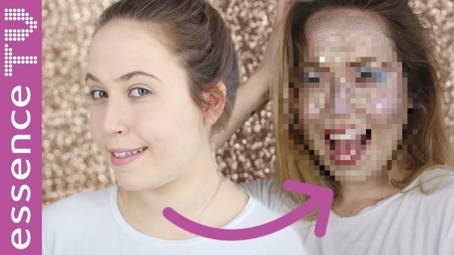 'full face using only essence makeup - glitter edition deutsch  l essenceTV'