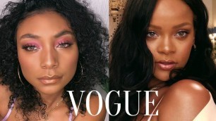 'I TRIED FOLLOWING RIHANNA\'S VOGUE MAKEUP TUTORIAL...  FENTY BEAUTY BEACH PELASE'