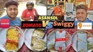 'Zomato 50% Vs Swiggy 50% Which Is Better at Asansol ? Price Service Quality Quantity Comparison'