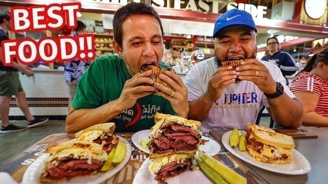 'Reading Terminal Market FOOD TOUR - Huge PASTRAMI SANDWICH + Amish Breakfast in Philadelphia!!'