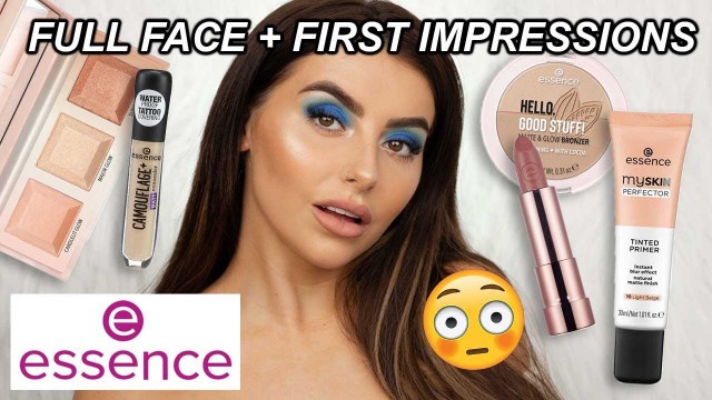 'SO CHEAP! FULL FACE OF *NEW* ESSENCE MAKEUP! Full face of  first impressions + wear test! WTF!?'