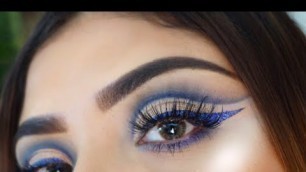 'Blue Glitter Eyeliner & Cut Crease | Jaclyn Hill x Morphe Palette | Jessmeee'