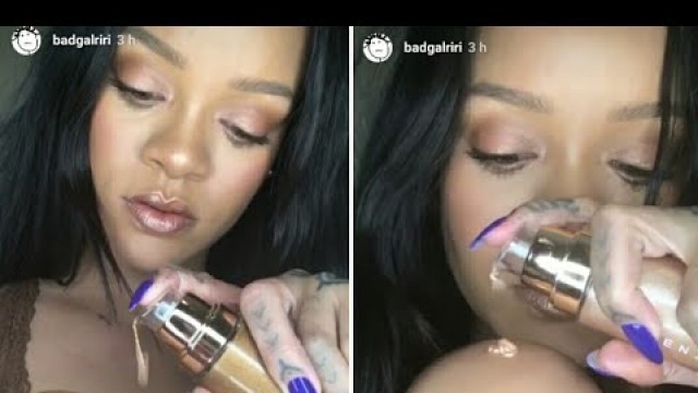 'Rihanna Showing Fenty Beauty and Sensualizing On Instagram (2018)'