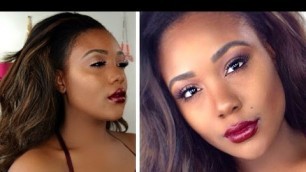 'Rihanna Makeup Tutorial 2015 I Night Out Makeup + Bold Berry Plum Lips Tutorial I Missy Lynn Palette'