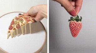 'Artist Creates Realistic Food With Embroidery'