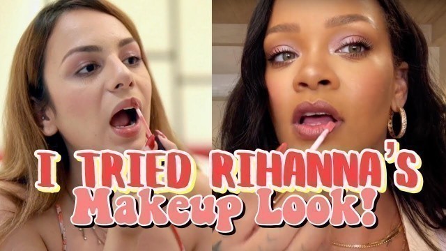 'I TRIED FOLLOWING RIHANNA\'S MAKEUP TUTORIAL! | Affordable Drugstore Makeup'