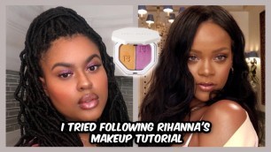 'I TRIED FOLLOWING RIHANNA\'S MAKEUP TUTORIAL AND I AM..SHOOK!! | COLLAB WITH EBONI LACE'