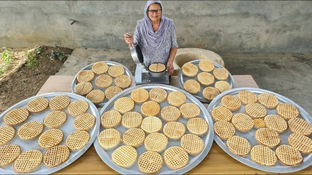 'WAFFLES RECIPE BY MY GRANNY | EASY HOMEMADE WAFFLE RECIPE | BREAKFAST RECIPE | VEG VILLAGE FOOD'