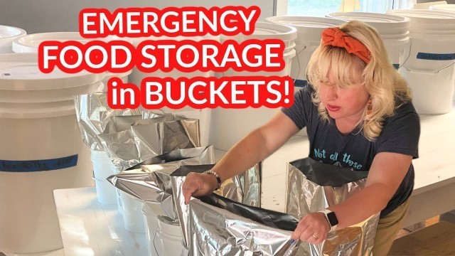 'LARGE FAMILY LONG TERM FOOD STORAGE | How to Make EMERGENCY Food Storage BUCKETS - 50 GALLONS!'