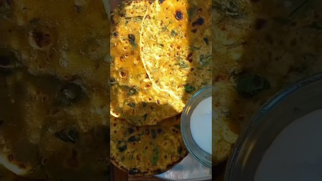 'methi ka thepla | methi paratha #shorts #methithepla #phadi #eating #trending #villagefood'