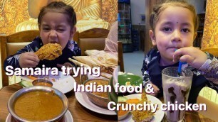 'Samaira trying Indian food & crunchy chicken || Nepali cute girl || #samairathapa'