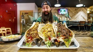 'LOS JEFES TRIPLE GIGANTIC TACO CHALLENGE | BeardMeatsFood'