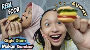 'Tantangan Real Food VS Jeli Gummy - Gigit Diam Gambar 