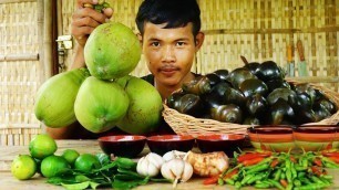 'Yummy Cooking Spicy Snails with Coconut - Eating Spicy Snails food'