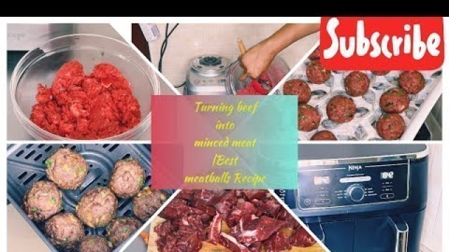 'BEEF Turned MINCED meat at Home!| EASY #Meatballs Recipe. #foodprocessor #pasta #ninjaairfryer'