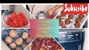 'BEEF Turned MINCED meat at Home!| EASY #Meatballs Recipe. #foodprocessor #pasta #ninjaairfryer'