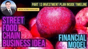 'Street food chain financial model / business plan. Part 14 Investment plan inside timeline. MS Excel'