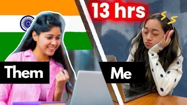 '13 hours studying? Trying INDIAN students study routine + speaking Hindi