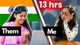 '13 hours studying? Trying INDIAN students study routine + speaking Hindi