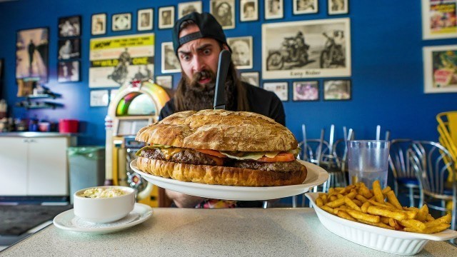 'THE GODFATHER BURGER CHALLENGE AT MEL\'S DINER | CANADA PT.4 | BeardMeatsFood'