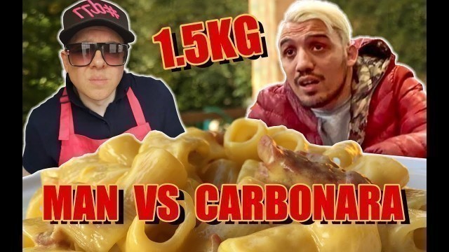 'MAN VS CARBONARA CHALLENGE *1.5 KG* MAN VS FOOD'