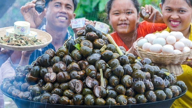 'Wow! Grilling Snail with Eggs Fresh Milk Food Recipe in Village - BBQ Snail For Donation'