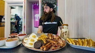 '\"YOU WON\'T EAT THAT IN 15 MINUTES\" CRU\'S UNBEATEN FRY UP CHALLENGE...DINERS STUNNED | BeardMeatsFood'