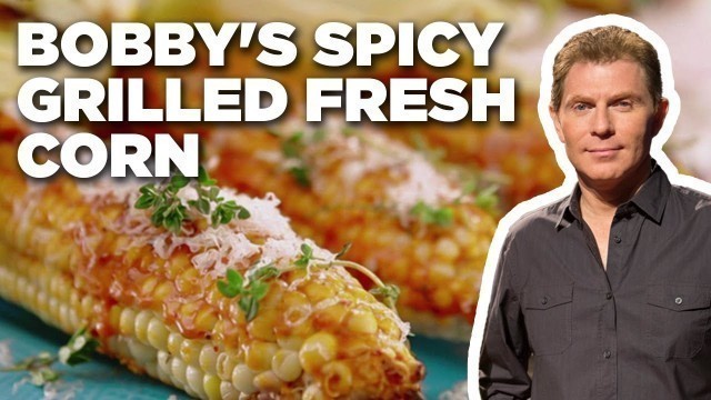 'Bobby Flay\'s Spicy Grilled Fresh Corn | Bobby Flay\'s Barbecue Addiction | Food Network'