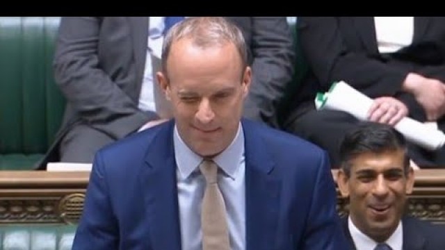 'Dominic raab gesture video | dominic raab caught winking at Angela Rayner'