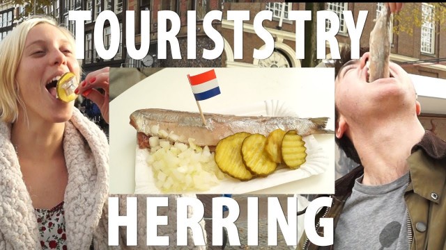 'Tourists Try Dutch Herring'