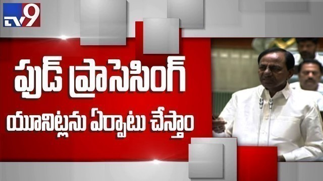 'KCR speech about food processing units in Telangana Assembly - TV9'