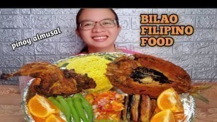 'BILAO FILIPINO FOOD ( tumeric fried rice, inihaw,daing,gulay ) | PINOY MUKBANG | PINOY ALMUSAL'