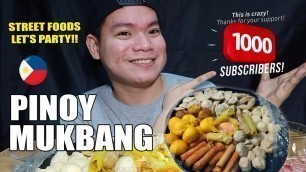 'PINOY STREET FOODS MUKBANG | KWEK KWEK, FISH BALL, KIKIAM, SQUID BALL | HAPPY 1K |  PINOY MUKBANG'