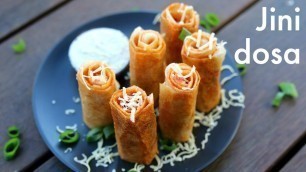 'jini dosa recipe | जीनी रोल ढोसा |  mumbai food jini dosa | jini roll dosa'