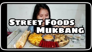 'Street Foods Mukbang | Hotdog,Kikiam,Fries,Meatballs,Lumpia, and Footlong.'