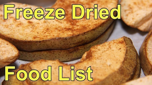 'Freeze Dry Food List - spreadsheet link in the description'