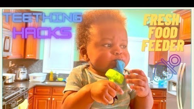 'MUNCHKIN FRESH FOOD FEEDER || HOW TO SOOTHE A TEETHING BABY ||TEETHING SYMPTOMS || 5 MONTHS OLD BABY'