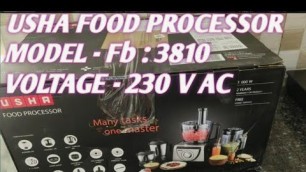 'unboxing video of USHA FOOD PROCESSOR | Model Number FB:3810 | food processor usha 3810foodprocessor'