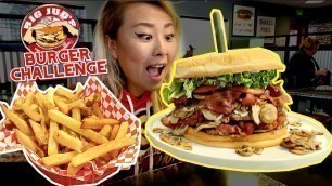 'UNDEFEATED Big Jud\'s MASSIVE Burger Challenge from Man vs Food in Boise, Idaho!! #RainaisCrazy'