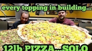 '12 TEAM PIZZA CHALLENGE | MAN VS FOOD | SOLO | NO PARTNER'