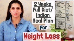 '2 Weeks Indian Diet / Meal Plan | Vegetarian Weight Loss Diet | What I eat in 2 Weeks | Hindi'