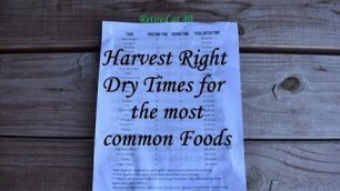 'HARVEST RIGHT❄Freeze & Dry Times❄ for the most common foods'